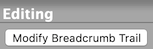 Breadcrumb Block Editing toolbar