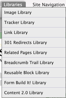 Libraries choices in SiteBuilder