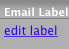 Change the email address label text