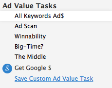 Ad Value All Keywords Ad$ task