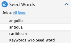 Seed Words selector tool