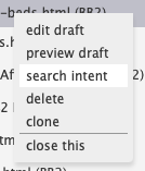 Edit, Preview, Search Intent, Delete, Clone