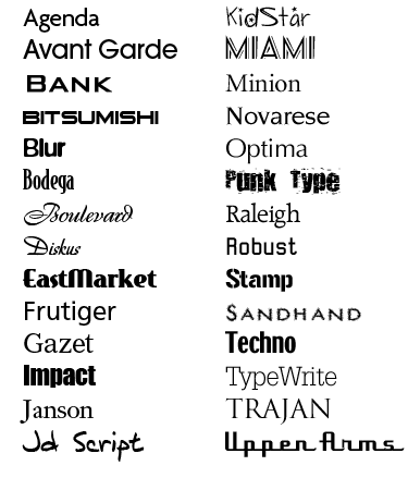 decorative typeface examples