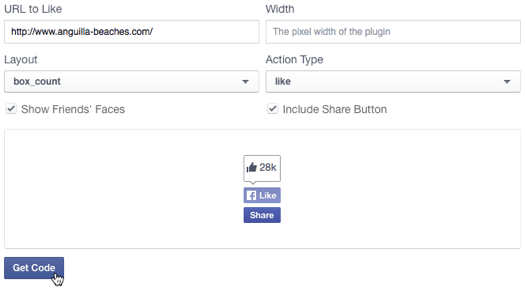 Facebook Like button options