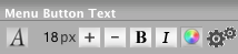 Menu button text toolbar