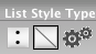 Unordered list style type toolbar