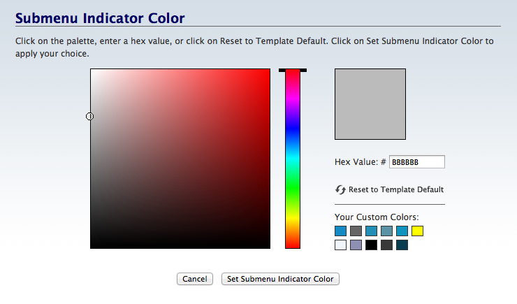 Submenu Indicator color picker