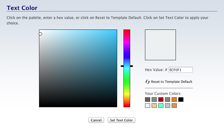 What's New Box Date color picker